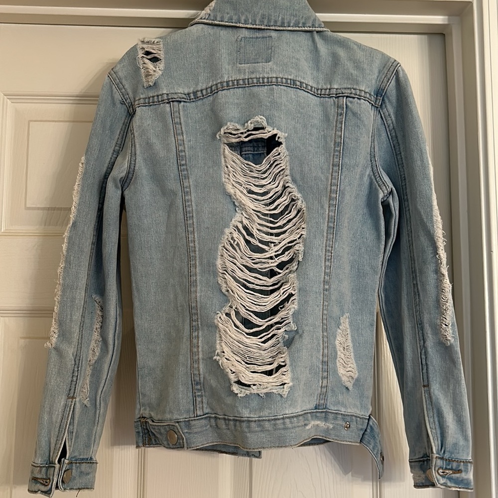 Girls M Ripped Jean Jacket - Picture 2 of 2